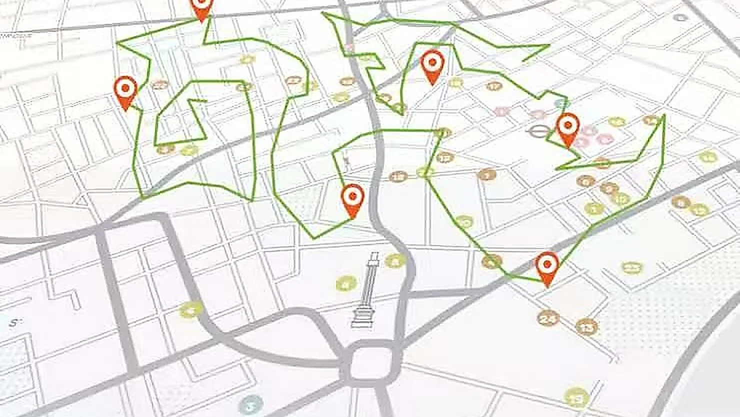 Recorded cat route shown on a map